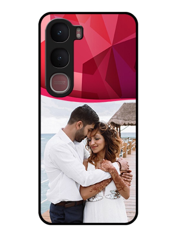 Custom Vivo Y31 5G Custom Glass Phone Case - Red Abstract Design