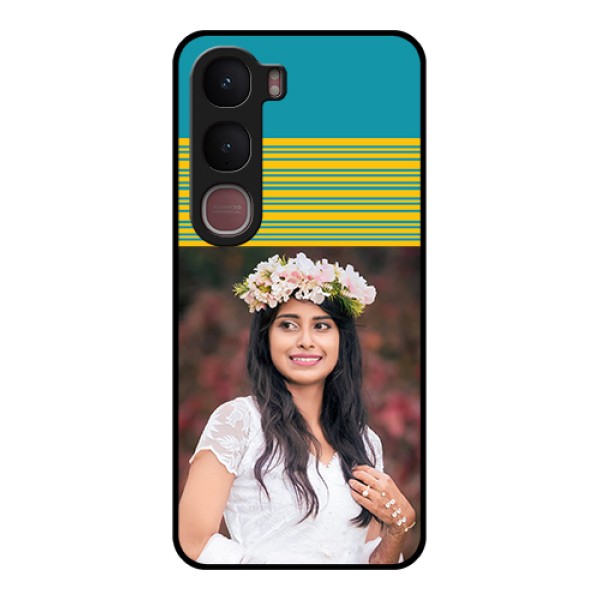 Vivo Y31 5G Custom Glass Phone Case - Yellow & Blue Design