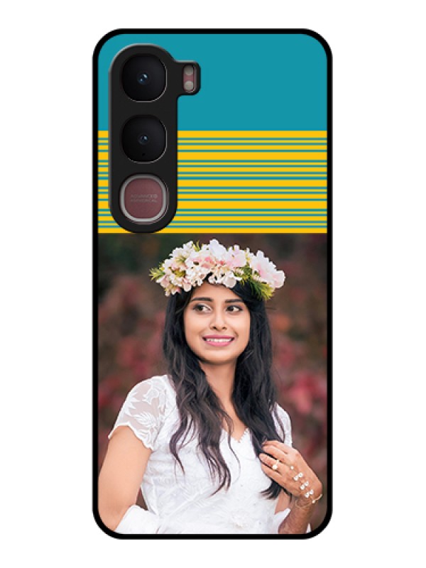 Custom Vivo Y31 5G Custom Glass Phone Case - Yellow & Blue Design