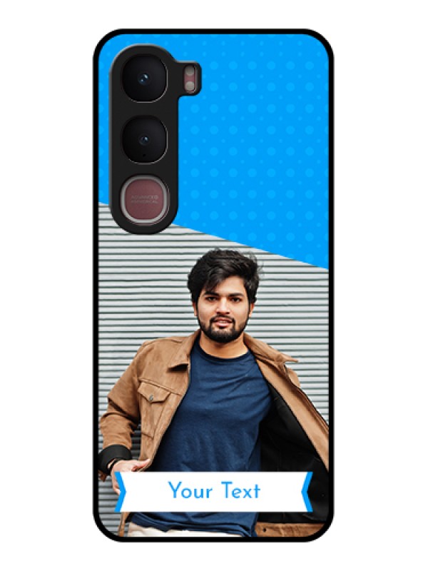 Custom Vivo Y31 5G Custom Glass Phone Case - Simple Blue Color Design