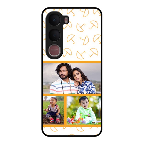 Vivo Y31 5G Custom Glass Phone Case - Yellow Pattern Design