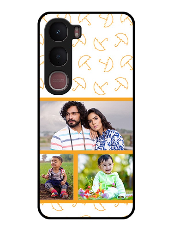 Custom Vivo Y31 5G Custom Glass Phone Case - Yellow Pattern Design