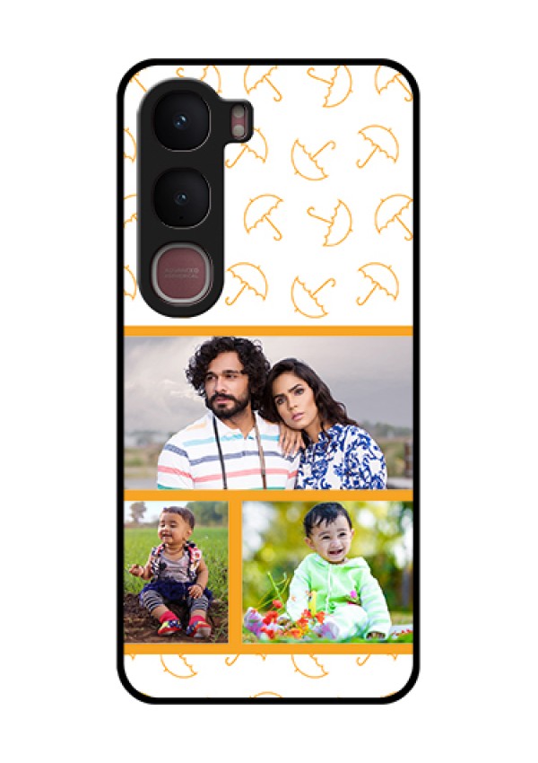 Vivo Y31 5G Custom Glass Phone Case - Yellow Pattern Design