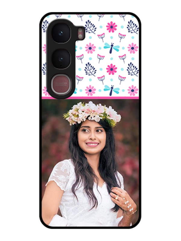 Custom Vivo Y31 5G Custom Glass Phone Case - Colorful Flower Design