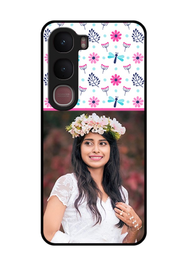 Vivo Y31 5G Custom Glass Phone Case - Colorful Flower Design