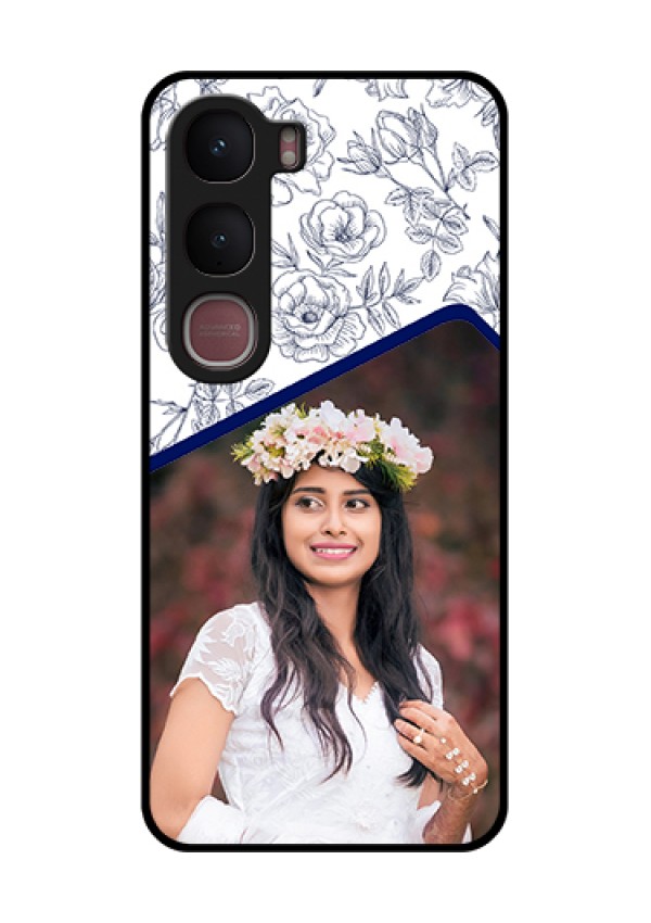Vivo Y31 5G Custom Glass Phone Case - Classy Floral Design