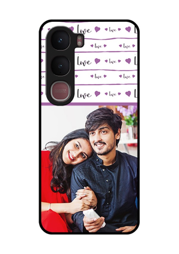 Vivo Y31 5G Custom Glass Phone Case - Couples Heart Design
