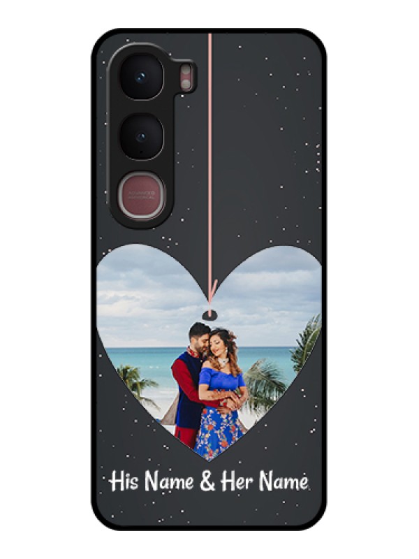 Custom Vivo Y31 5G Custom Glass Phone Case - Hanging Heart Design