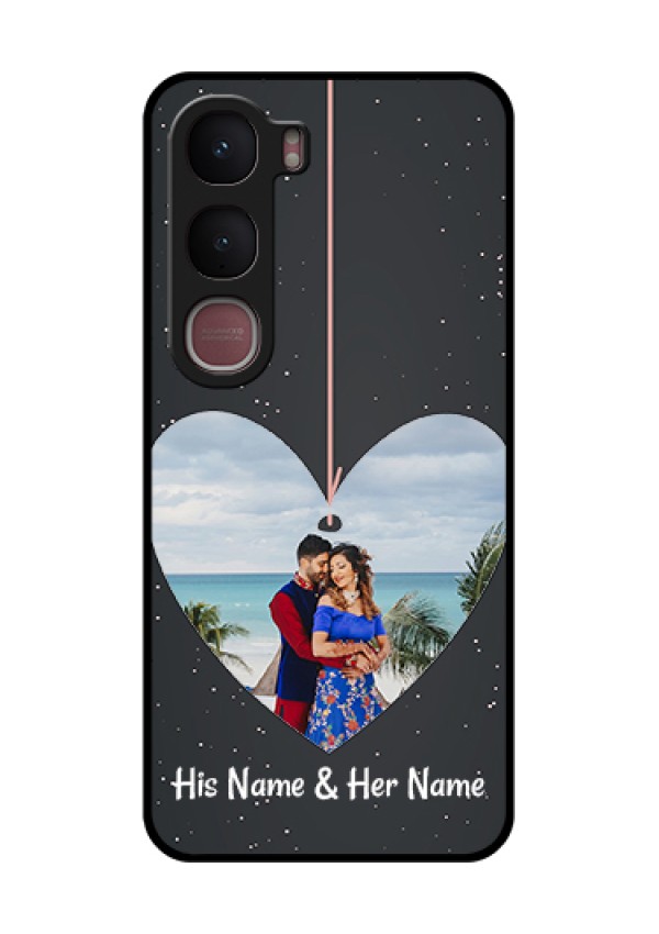 Vivo Y31 5G Custom Glass Phone Case - Hanging Heart Design