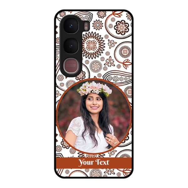 Vivo Y31 5G Custom Glass Phone Case - Abstract Flower Design Vivo Y31 5G Custom Glass Phone Case - Abstract Flower Design