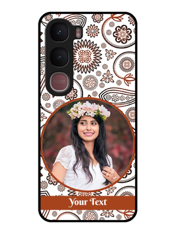 Custom Vivo Y31 5G Custom Glass Phone Case - Abstract Flower Design