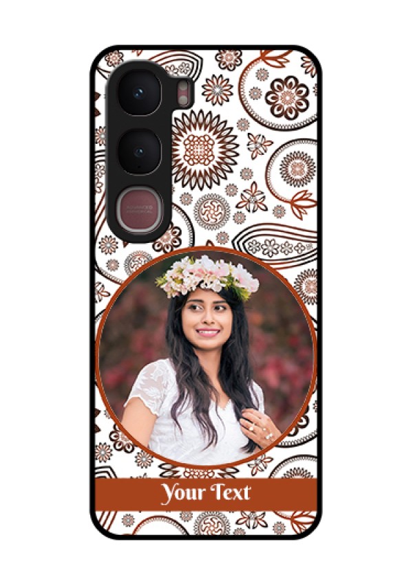 Vivo Y31 5G Custom Glass Phone Case - Abstract Flower Design