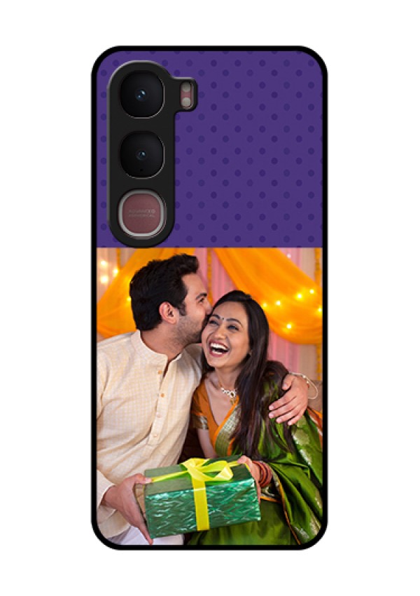 Vivo Y31 5G Custom Glass Phone Case - Violet Colored Pattern Design