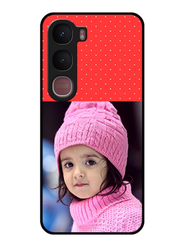 Custom Vivo Y31 5G Custom Glass Phone Case - Red Pattern Design