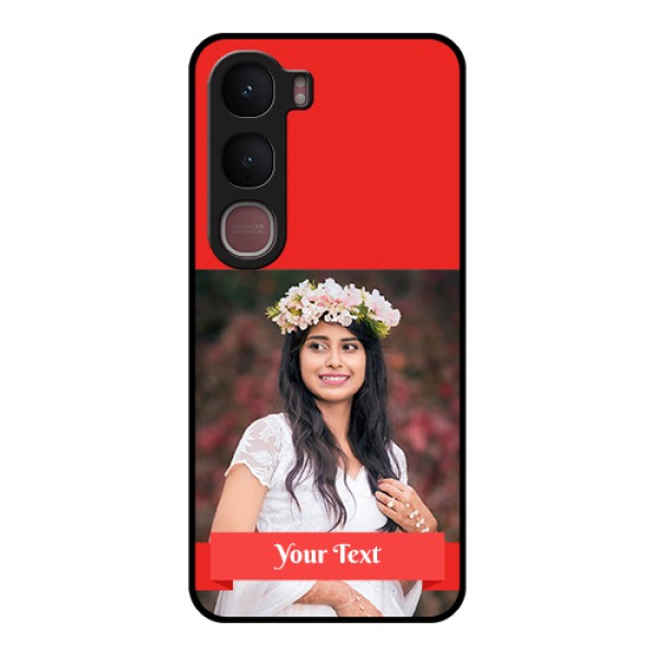 Vivo Y31 5G Custom Glass Phone Case - Simple Red Color Design