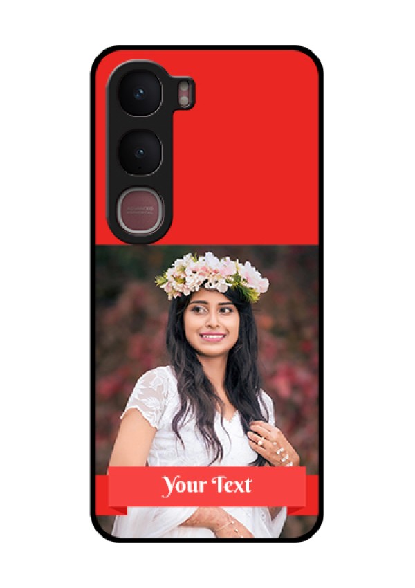 Vivo Y31 5G Custom Glass Phone Case - Simple Red Color Design