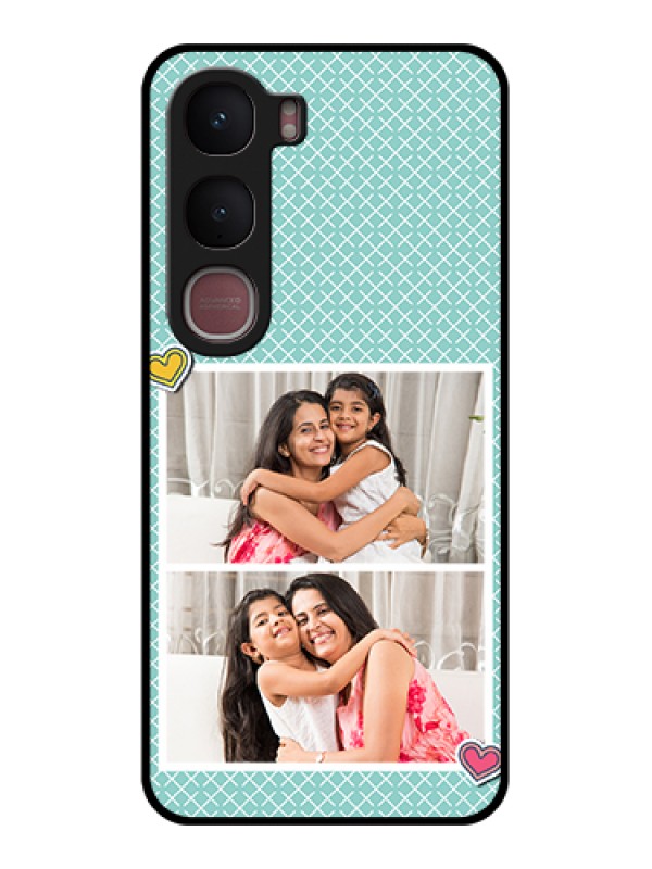 Custom Vivo Y31 5G Custom Glass Phone Case - 2 Image Holder With Pattern Design