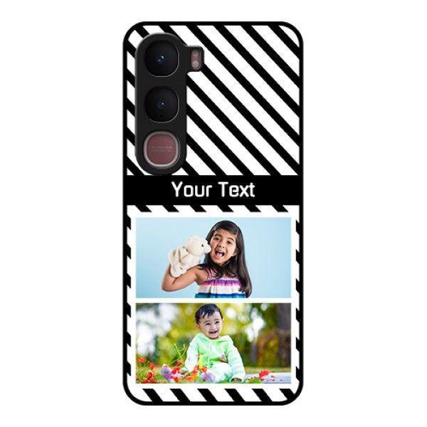 Vivo Y31 5G Custom Glass Phone Case - Black And White Stripes Design Vivo Y31 5G Custom Glass Phone Case - Black And White Stripes Design