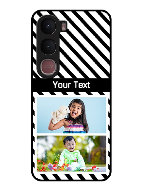 Custom Vivo Y31 5G Custom Glass Phone Case - Black And White Stripes Design