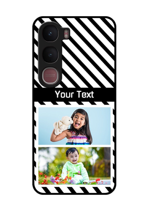 Vivo Y31 5G Custom Glass Phone Case - Black And White Stripes Design