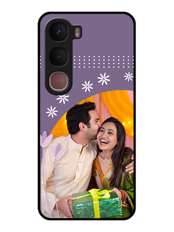 Custom Vivo Y31 5G Custom Glass Phone Case - Lavender Flowers Design