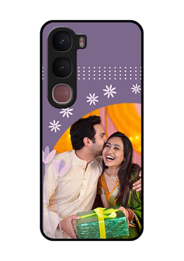 Vivo Y31 5G Custom Glass Phone Case - Lavender Flowers Design