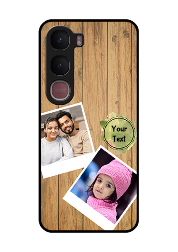 Vivo Y31 5G Custom Glass Phone Case - Wooden Texture Design