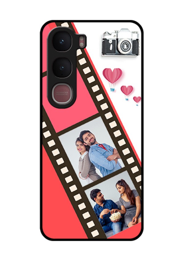Vivo Y31 5G Custom Glass Phone Case - 3 Image Holder With Film Reel