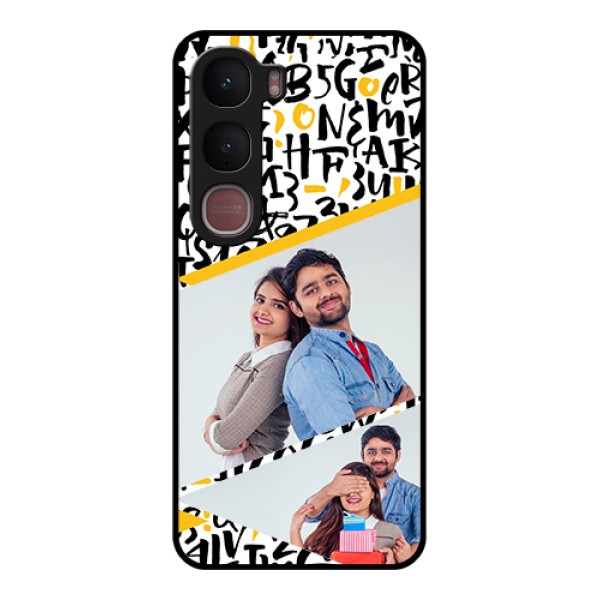 Vivo Y31 5G Custom Glass Phone Case - Letters Pattern Design