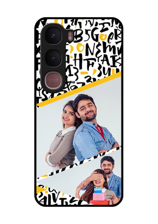 Vivo Y31 5G Custom Glass Phone Case - Letters Pattern Design