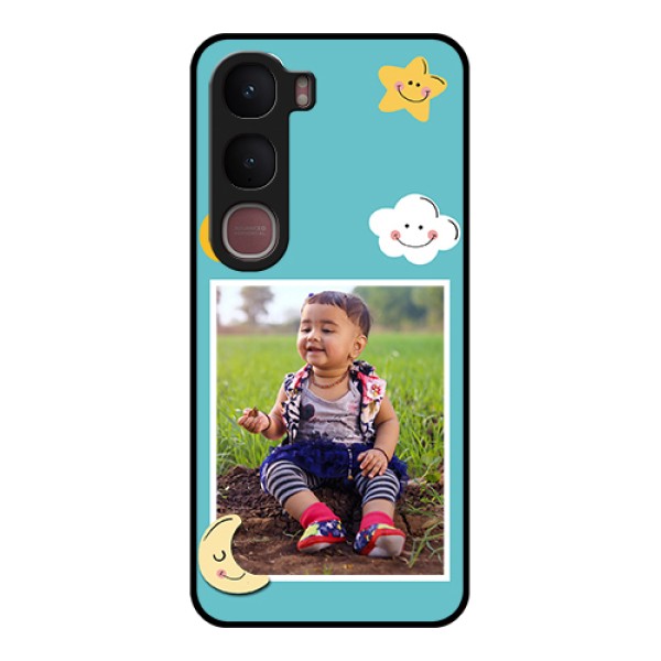 Vivo Y31 5G Custom Glass Phone Case - Smiley Kids Stars Design Vivo Y31 5G Custom Glass Phone Case - Smiley Kids Stars Design