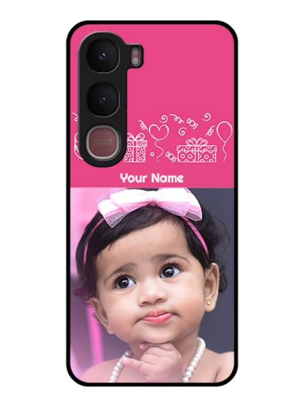 Custom Vivo Y31 5G Custom Glass Phone Case - With Birthday Line Art Design