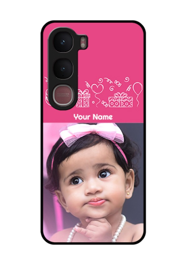 Vivo Y31 5G Custom Glass Phone Case - With Birthday Line Art Design