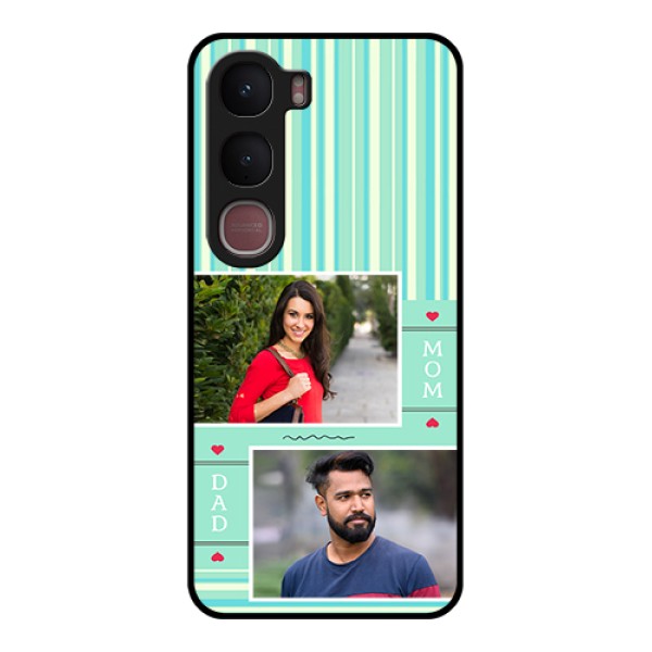Vivo Y31 5G Custom Glass Phone Case - Mom & Dad Pic Design