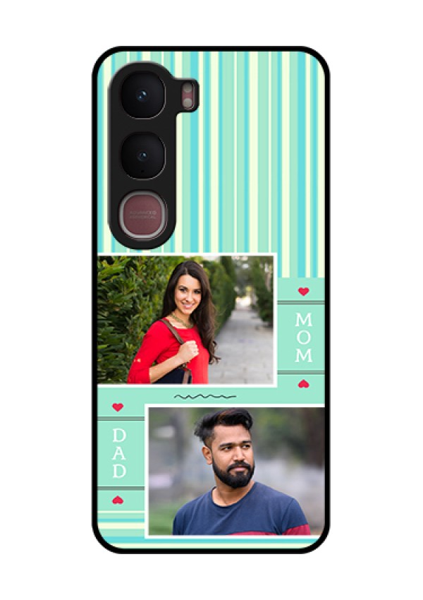 Vivo Y31 5G Custom Glass Phone Case - Mom & Dad Pic Design