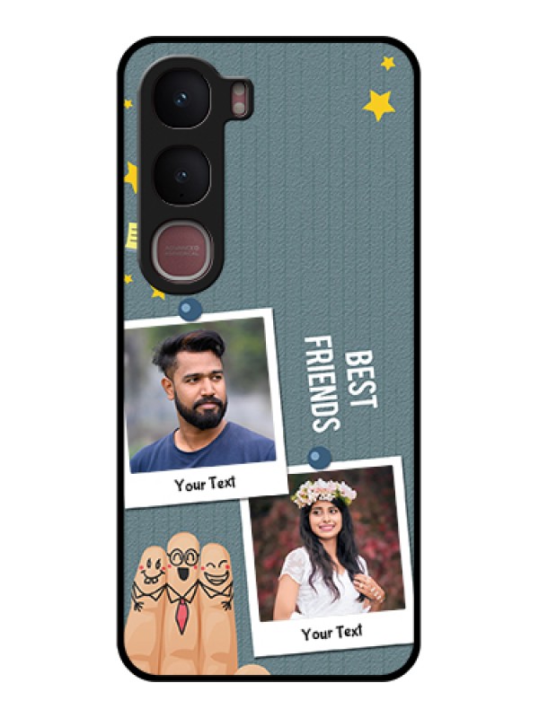 Custom Vivo Y31 5G Custom Glass Phone Case - Sticky Frames And Friendship Design