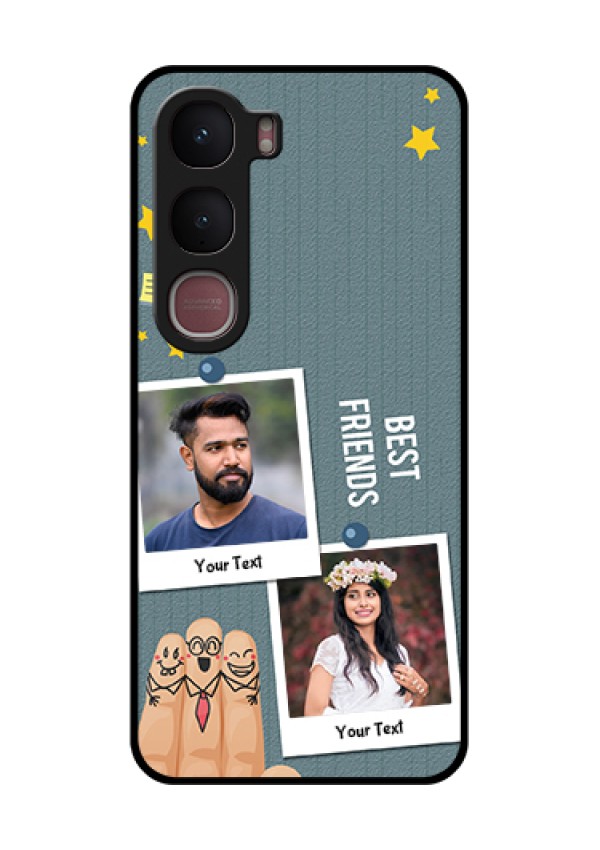 Vivo Y31 5G Custom Glass Phone Case - Sticky Frames And Friendship Design
