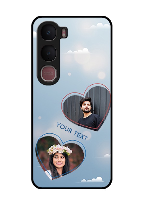 Vivo Y31 5G Custom Glass Phone Case - Blue Color Couple Design