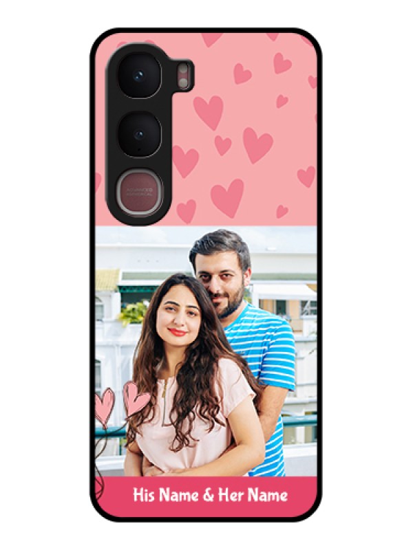 Custom Vivo Y31 5G Custom Glass Phone Case - Love Design Peach Color