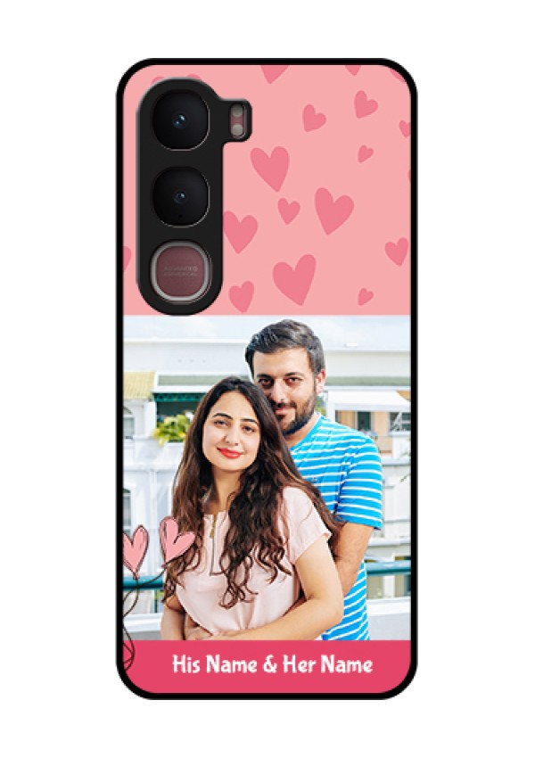 Vivo Y31 5G Custom Glass Phone Case - Love Design Peach Color