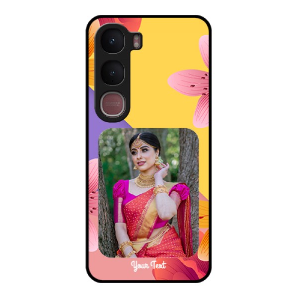 Vivo Y31 5G Custom Glass Phone Case - 3 Image With Vintage Floral Design Vivo Y31 5G Custom Glass Phone Case - 3 Image With Vintage Floral Design