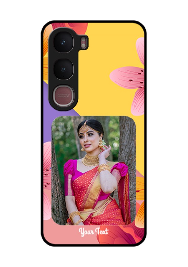 Vivo Y31 5G Custom Glass Phone Case - 3 Image With Vintage Floral Design