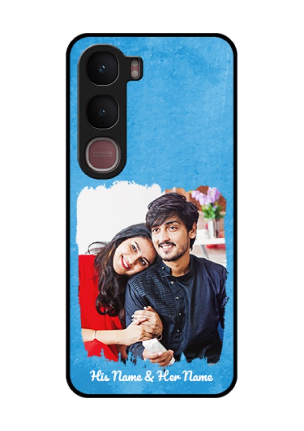 Vivo Y31 5G Custom Glass Phone Case - Blue Color Vintage Design