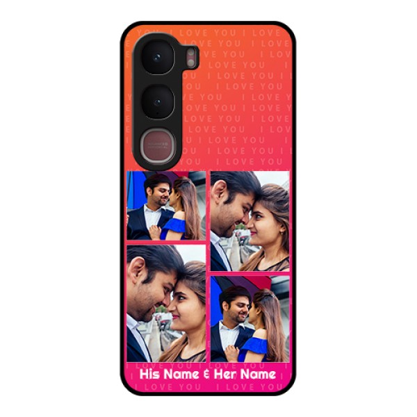 Vivo Y31 5G Custom Glass Phone Case - I Love You Pink Design