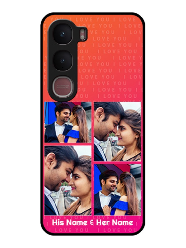 Custom Vivo Y31 5G Custom Glass Phone Case - I Love You Pink Design