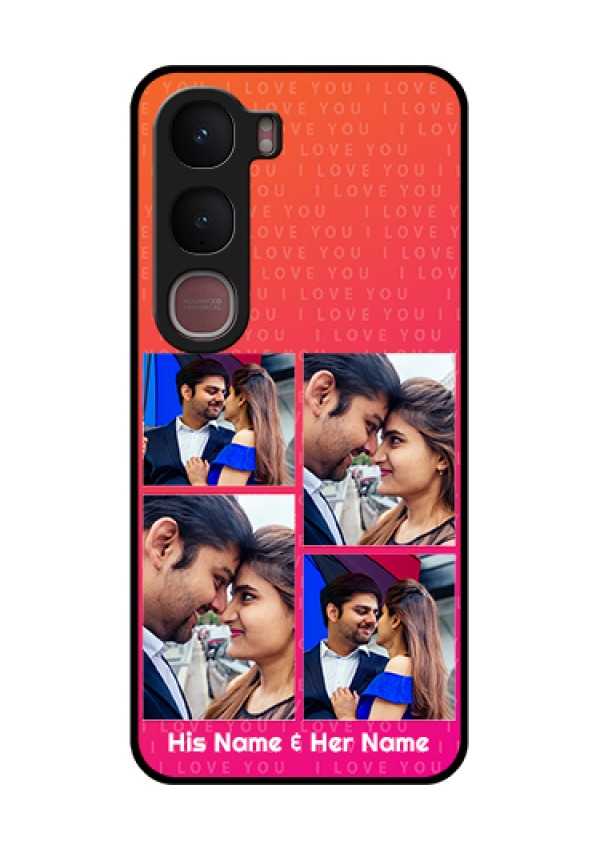 Vivo Y31 5G Custom Glass Phone Case - I Love You Pink Design