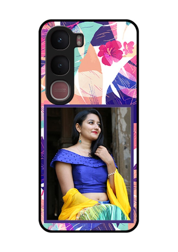 Vivo Y31 5G Custom Glass Phone Case - Abstract Floral Design