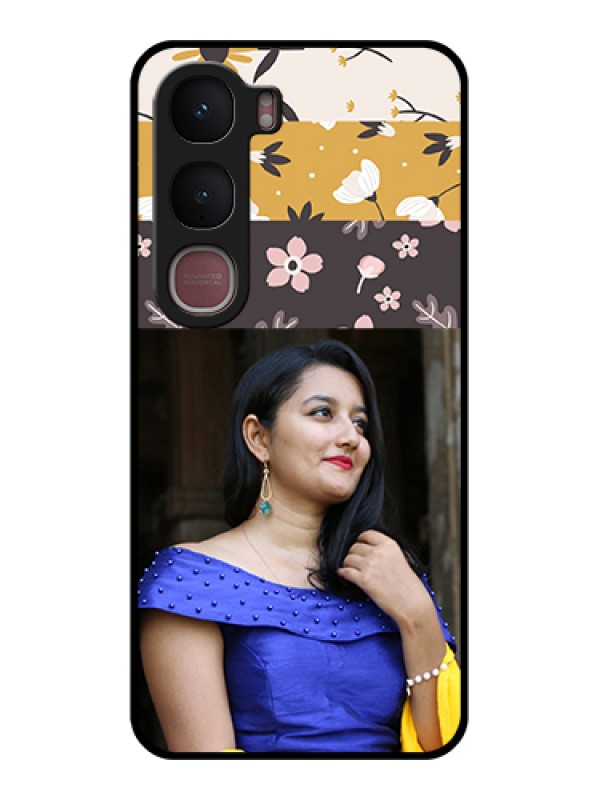 Custom Vivo Y31 5G Custom Glass Phone Case - Stylish Floral Design