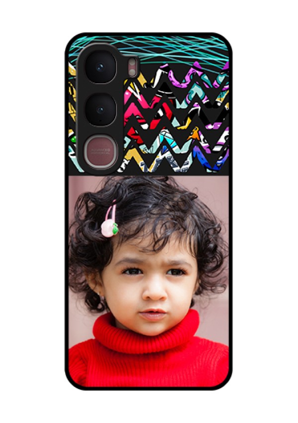 Vivo Y31 5G Custom Glass Phone Case - Neon Abstract Design
