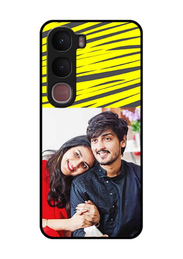 Vivo Y31 5G Custom Glass Phone Case - Yellow Abstract Design